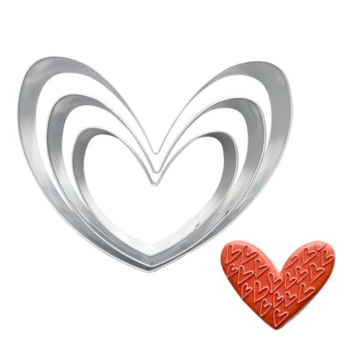 PTaizjjz Herz-Ausstechformen, 3 Stück, Edelstahl-Herz-Ausstechformen für Valentinstag – 12,5 cm, 10 cm, 7,5 cm von PTaizjjz