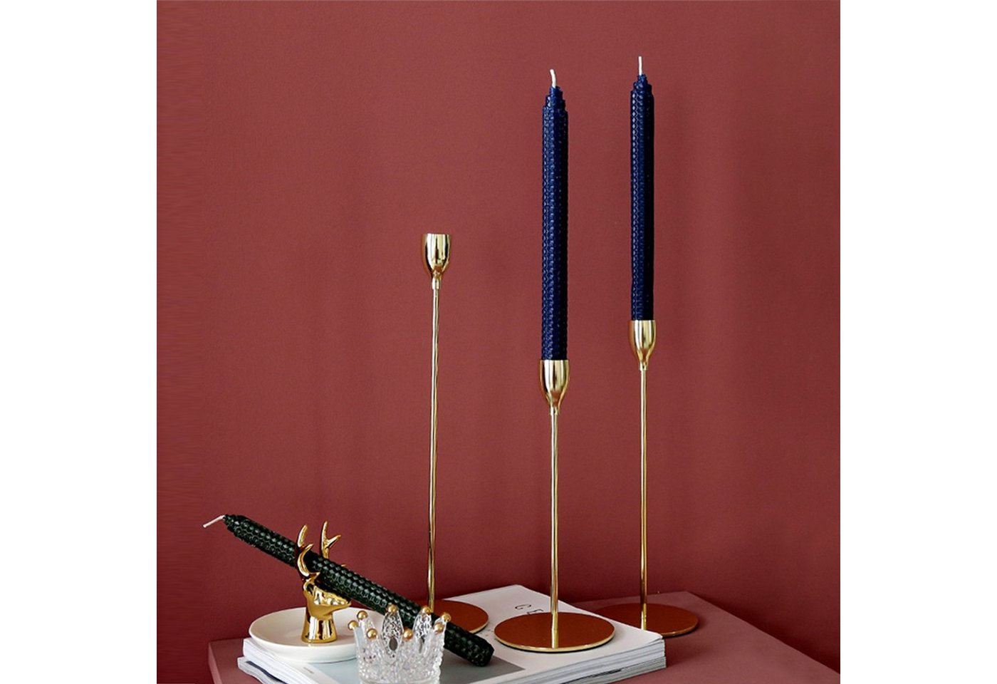 PUCHIKA Kerzenständer (3er Set), 33/28/23cm aus hochwertigem Metall, Keine Montage erforderlich von PUCHIKA