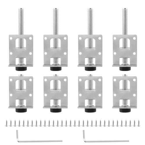 PUCSIQ 8 Stuck Verstellbare Möbelfüße Kit,55/100mmSchwerlast Möbel Nivellierfüße Nivellierfüße Stahl Schrankfüße Tischfuß mit Sicherungsmuttern mit 32 Stuck Schraube für Möbel Tisch Regale Schränke von PUCSIQ