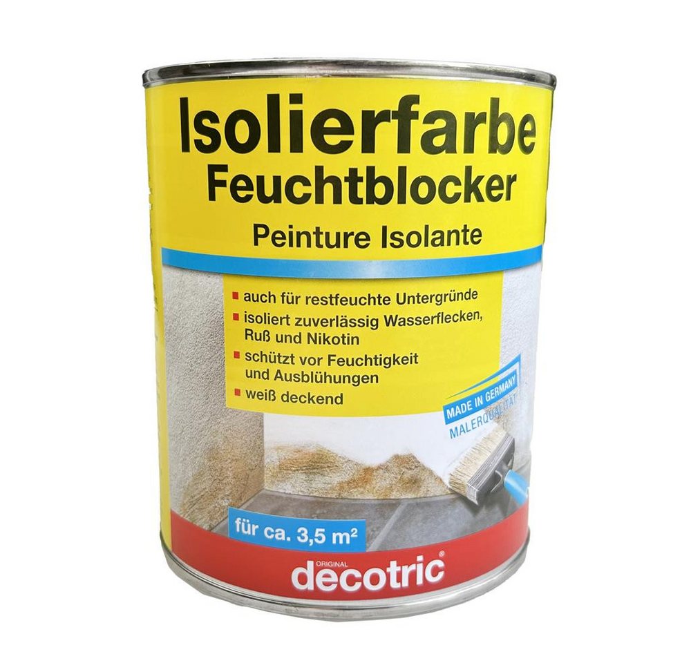 PUFAS Isoliergrundierung decotric Isolierfarbe Feuchtblocker, 750 ml, Weiß deckend von PUFAS