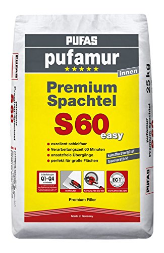 PUFAS S60 Premium Spachtel Gips-Spachtelmasse, 25kg von PUFAS