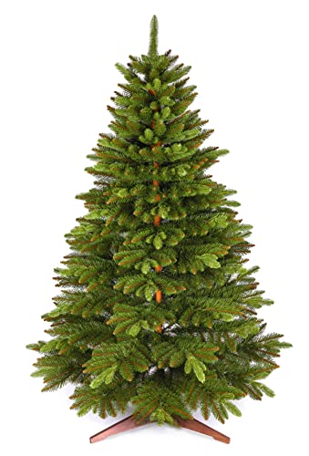 Weihnachtsbaum künstlich 220cm TESTSIEGER - Naturgetreue Spritzguss Elemente, Made in EU - Künstlicher Weihnachtsbaum mit Holzständer und Aufbewahrungstasche –Tannenbaum künstlich von PURE LIVING INTERIOR DESIGN