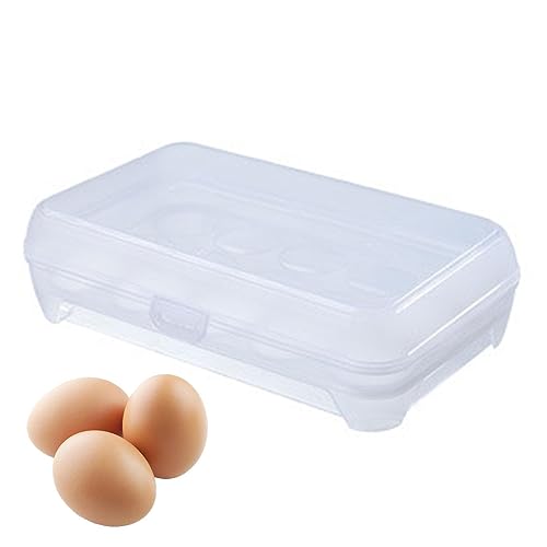 PW TOOLS Eierbox, Eierbehälter für Kühlschrank, Eier Aufbewahrung Kühlschrank, Eierhalter, Eierkarton, Eiertransportbox, Eier Aufbewahrungsbox, Eier Behälter mit Deckel für 15 Eier von PW TOOLS