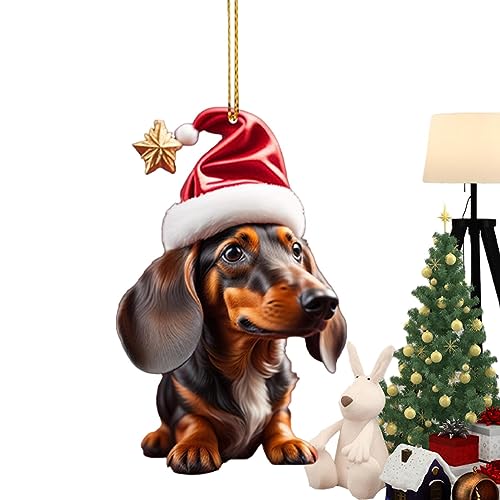 PW TOOLS dackel deko - Dachshund Christmas Decorations - Hund Weihnachten - dackel weihnachtsdeko baumschmuck - Weihnachtsdekoration für Zuhause und Auto – Dackel-Hundegeschenke von PW TOOLS