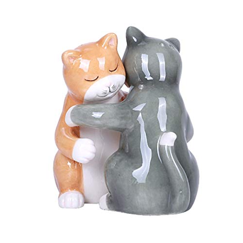 Hugging Cats Magnetic Ceramic Salt and Pepper Shakers Set von Pacific Giftware