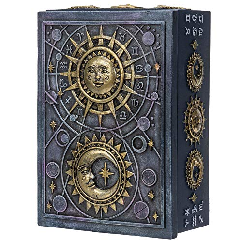 Pacific Giftware Fortune Telling Astrology Sun and Moon Design Sculptural Tarot Box Jewelry Trinket Keepsake Fengshui Lucky Talisman Home Accent Decor 5.25" L von Pacific Giftware