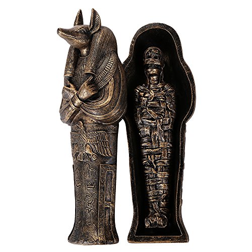 Pacific Trading Ancient Egyptian God of The Afterlife Anubis Sarcophagus with Mummy Figurine von Pacific Giftware