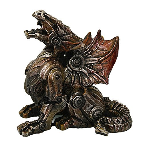 Steampunk Metal and Gears Dragon Figurine Mythical Fantasy Decoration Steam Punk von Pacific Giftware