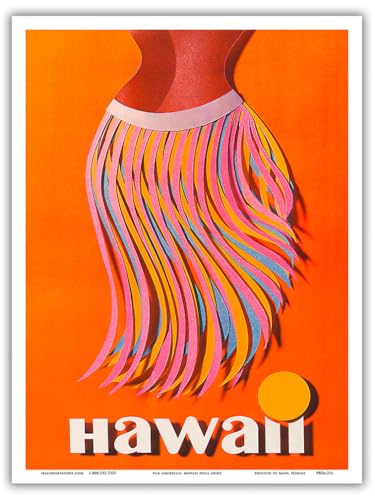 Hawaii – Hula Rock – Pan American World Airways – Vintage Fluggesellschaft Reise Poster c.1960s – Master Art Print (ungerahmt) 22,9 x 30,5 cm von Pacifica Island Art