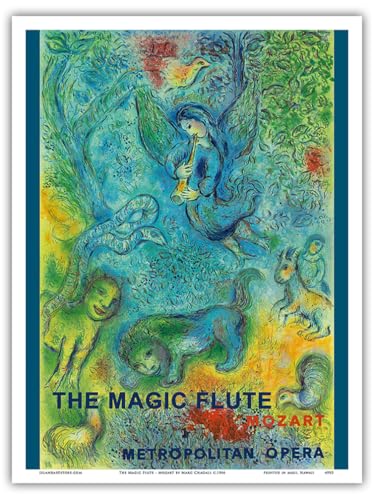 Pacifica Island Art Die Zauberflöte - Mozart - Met Opernhaus - Altes Vintage Retro Werbe Plakat von Marc Chagall c.1966 - Kunstdruck - 23cm x 31cm von Pacifica Island Art