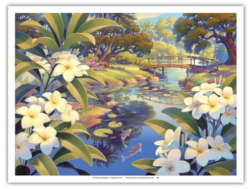 Pacifica Island Art - Himmlischer Duft - Kapiolani Park - Oahu, Hawaii - Retro Hawaii Reise Plakat von Kerne Erickson - Kunstdruck 23 x 31 cm von Pacifica Island Art