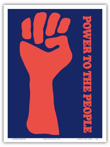 Power to The People – Black Panther Party – Vintage Political Poster c.1970 – Master Art Print 22,9 x 30,5 cm von Pacifica Island Art