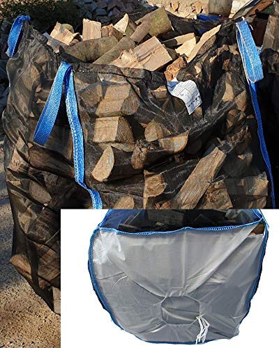 10 Stück Premium Holzbag * Big Bag für Brennholz * Scheitholz Kaminholz Woodbag Holz Big Bag 100cm100cm140cm, Sternboden (ohne Holz) von Pack24