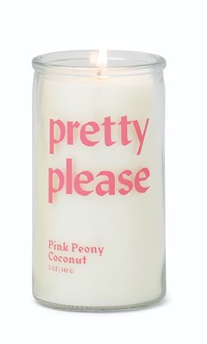 Paddywax Duftkerzen Spark Collection Bunte Wachskerze im Klarglas 141g Pink Peony Coconut von Paddywax