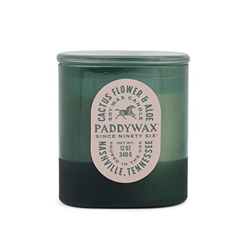 Paddywax Duftkerzen Vista Collection Vintage Style Artisan-Kerze aus Milchglas, 340 g, Kaktusblüte und Aloe von Paddywax