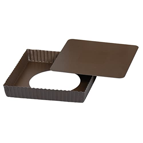 Paderno World Cuisine 22,9 x 22,9 cm quadratische, geriffelte Kuchenform mit abnehmbarem Boden. von Gobel