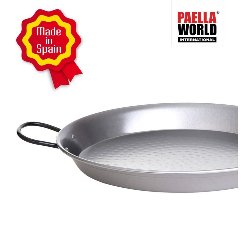 Paella World International Paellapfanne Stahl poliert mit Griffen, in verschiedenen Größen wählbar, Stahl von Paella World International