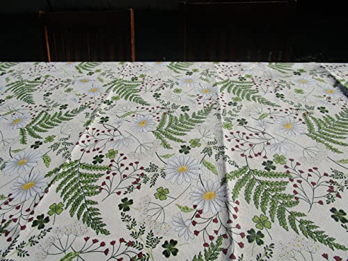 Rechteckige Tischdecke 100% Baumwolle Design Blumen und Margerite... Größe: 140 x 360 ...Made in Italy.... Neu' 2022!!!! von Pago Poco