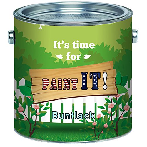 Paint IT! Buntlack hochwertiger Kunstharzlack für Holz und Metall - Deck-Farbe Deck-Lack Lackfarbe Wetter- und Vergilbungsbeständig (1 L, Lichtgrau (RAL 7035)) von Paint IT!