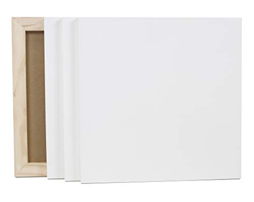 Paintersisters® 4er-Set Größe 50 x 50 cm Malgrund aus Holz, weiß grundiert, Holzmalgrund in 19mm Stärke aus Kiefernholz und Malplatte aus MDF von Paintersisters