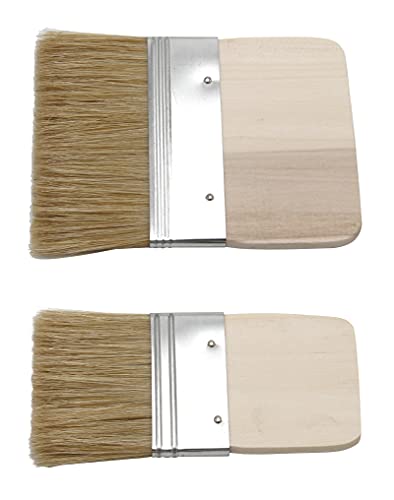 Paddle Flächenpinsel - 60mm + 100 mm breit, Grundierpinsel, Flachpinsel breiter Holzgriff für Acryl, Öl auf Leinwand und Malgrund von Paintersisters