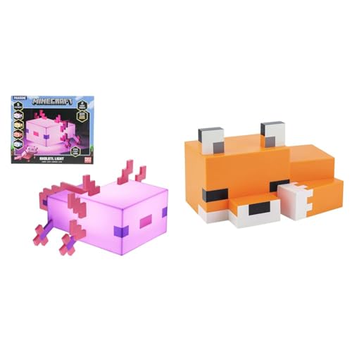 Axolotl Light & Minecraft Fuchs Leuchte, Mehrfarbig, Estándar von Paladone