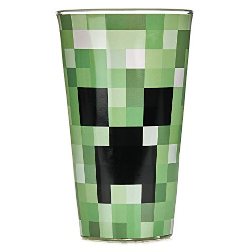 Paladone PP6729MCF Pixelated Creeper Glas | Trinkbecher 450 ml | perfekte Idee für Minecraft Fans, 1 Stück (1er Pack) von Paladone