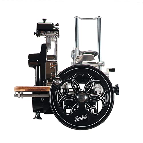 Berkel Aufschnittmaschine Volano B2 schwarz – Wunderschöne Schwungradmaschine + 100% handgefertigtem Schneidebrett Unikat von Palatina Werkstatt