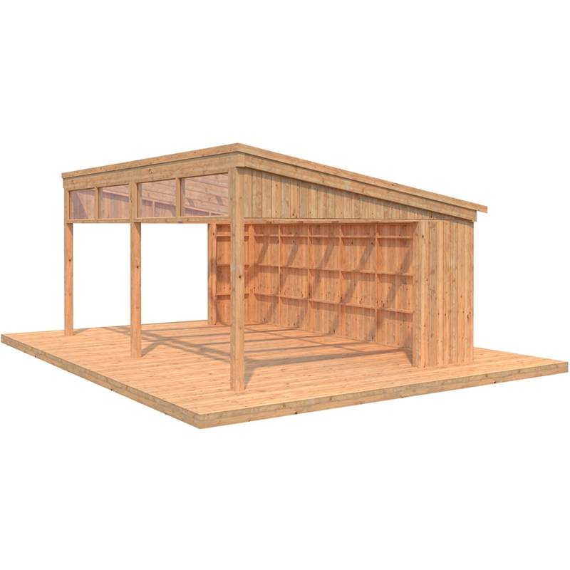 Palmako Pavillon Nova 21,5 m² Kit Braun Tauchgrundiert 602 cm x 396 cm von Palmako