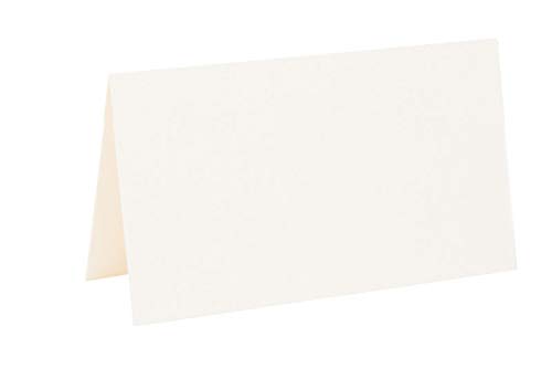 je 25 farbige Blanko Tischkarten, Platzkarten 5x9 cm in Zartcreme von Paper24