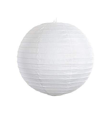 PartyDeco Papierlampion – Papierballon Lampion Dekobeleuchtung Laterne – Weiß, 35 cm von PartyDeco