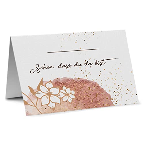 Partycards 50 Tischkarten/Platzkarten DIN A7 für Hochzeit, Geburtstag, Kommunion, Taufe (DIN A7, Liane) von Partycards