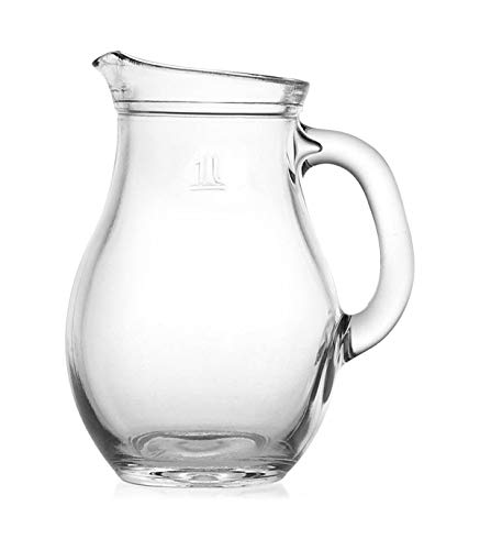 Pasabahce Bistro 80102 - Krug Glaskrug Wasserkrug, 1 Liter, max ~1.150ml von Cosecha Privada