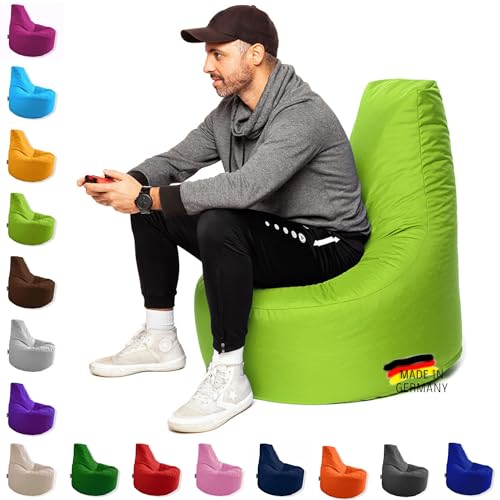 PATCH HOME Patchhome Gamer Kissen Lounge Kissen Sitzsack Sessel Sitzkissen In & Outdoor geeignet fertig befüllt | Kiwi - Ø 80cm x Höhe 90cm - in 2 Größen und 25 Farben von PATCH HOME