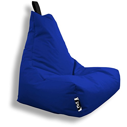 PATCH HOME Patchhome Lounge Sessel XL Gamer Sessel Sitzsack Sessel Sitzkissen In & Outdoor geeignet fertig befüllt | XL - Blau - in 2 Größen und 25 Farben von PATCH HOME