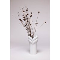 Midcentury Vase Von Uta Feyl Für Rosenthal, Weiße Biskuitporzellan Vase, Elegante Blumenvase 80Er Jahre, Vintage Porzellanvase von PatinaVienna