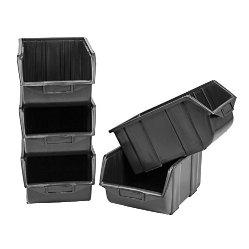 10 Stapelbox Sichtlagerkiste Lager Kunststoff 350 x 220 x 165 Gr. 3 schwarz von Patrol