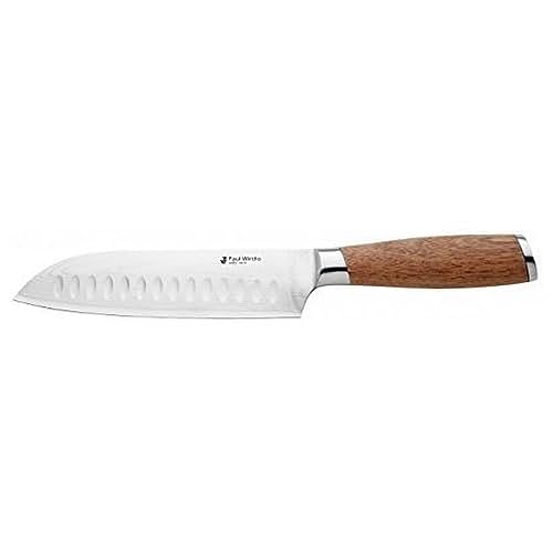 Paul Wirths SURU Santoku-Damastmesser, Santokumesser mit 18cm Klinge aus japanischem Damaststahl, japanische Messer, sehr scharf & schnitthaltig, Santoku Messer Damast von PW