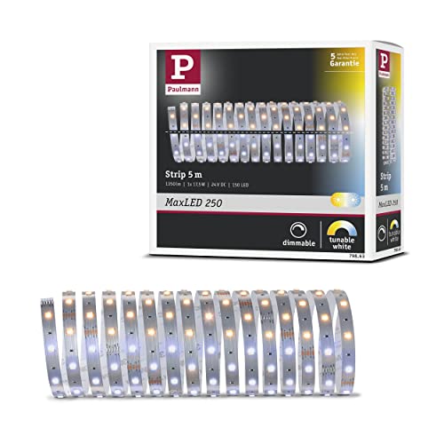 Paulmann 79863 LED Stripe MaxLED 250 Tunable White 5m IP20 incl. 1x17,5 Watt Stripe Strip Lichtband von Paulmann