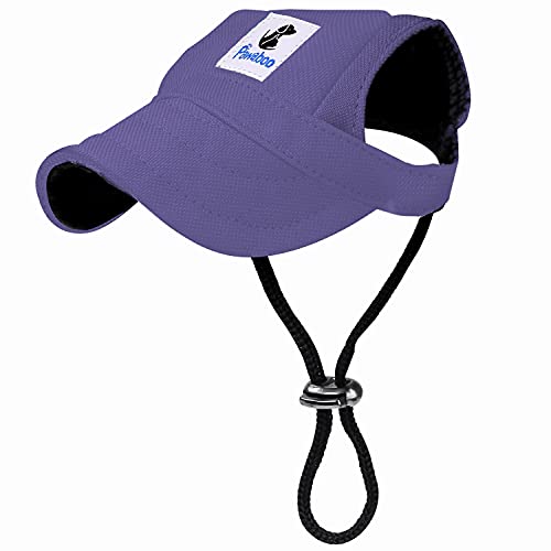 Pawaboo Hunde Baseballmütze, Basecap Verstellbar Sonnenschutz Hut Hundecap mit Ohrlöchern für Welpen Haustier, M, Lila von Pawaboo