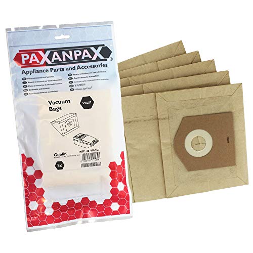 Paxanpax VB257 kompatible Papiertüten Goblin, Solo Deluxe, Royale, 300, 302, 304 Serie (5 Stück) von Paxanpax
