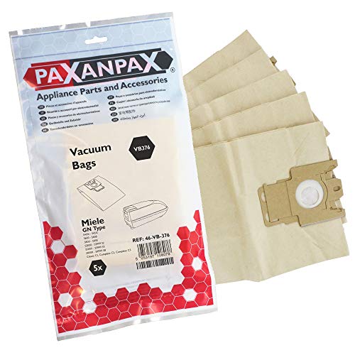 Paxanpax VB376 kompatible Papiertüten für Miele Typ GN (5 Stück) von Paxanpax