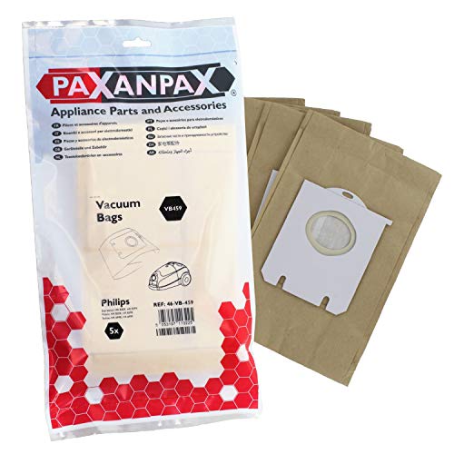 Paxanpax VB459 kompatible Papiertüten für Philips Expression, Mobilo, Sydney Serie (5 Stück) von Paxanpax
