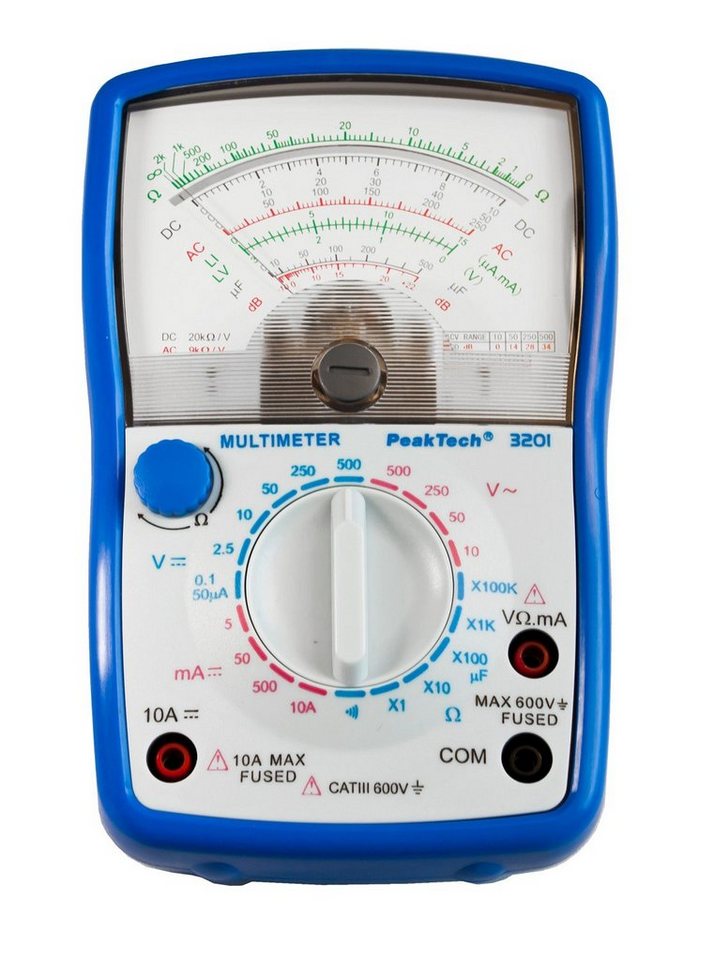 PeakTech Multimeter PeakTech P 3201: Analoges Multimeter ~ 500 V AC/DC, 10 A DC, (1 St) von PeakTech