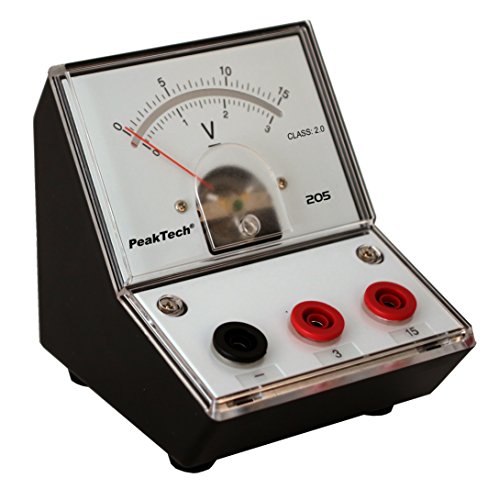 PeakTech P 205-05 Spannungsmessgerät/Voltmeter Analog/Messgerät mit Spiegelskala 0 … 3V/ 15V DC von PeakTech