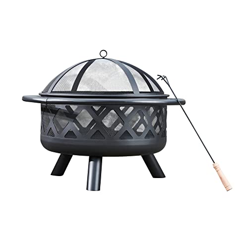 Peaktop Garten Terrasse Heizkörper Stahl Holz-Feuerstelle CU296 von Teamson Home