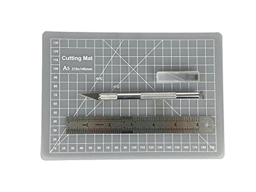 Cutter-Set, 8-teilig mit Messer, Schneidematte, Lineal, 5 Ersatzklingen von Pebaro