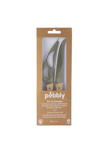 Pebbly NBA201 KÄSEMESSER-SET, Bambus, Edelstahl, Natural von Pebbly