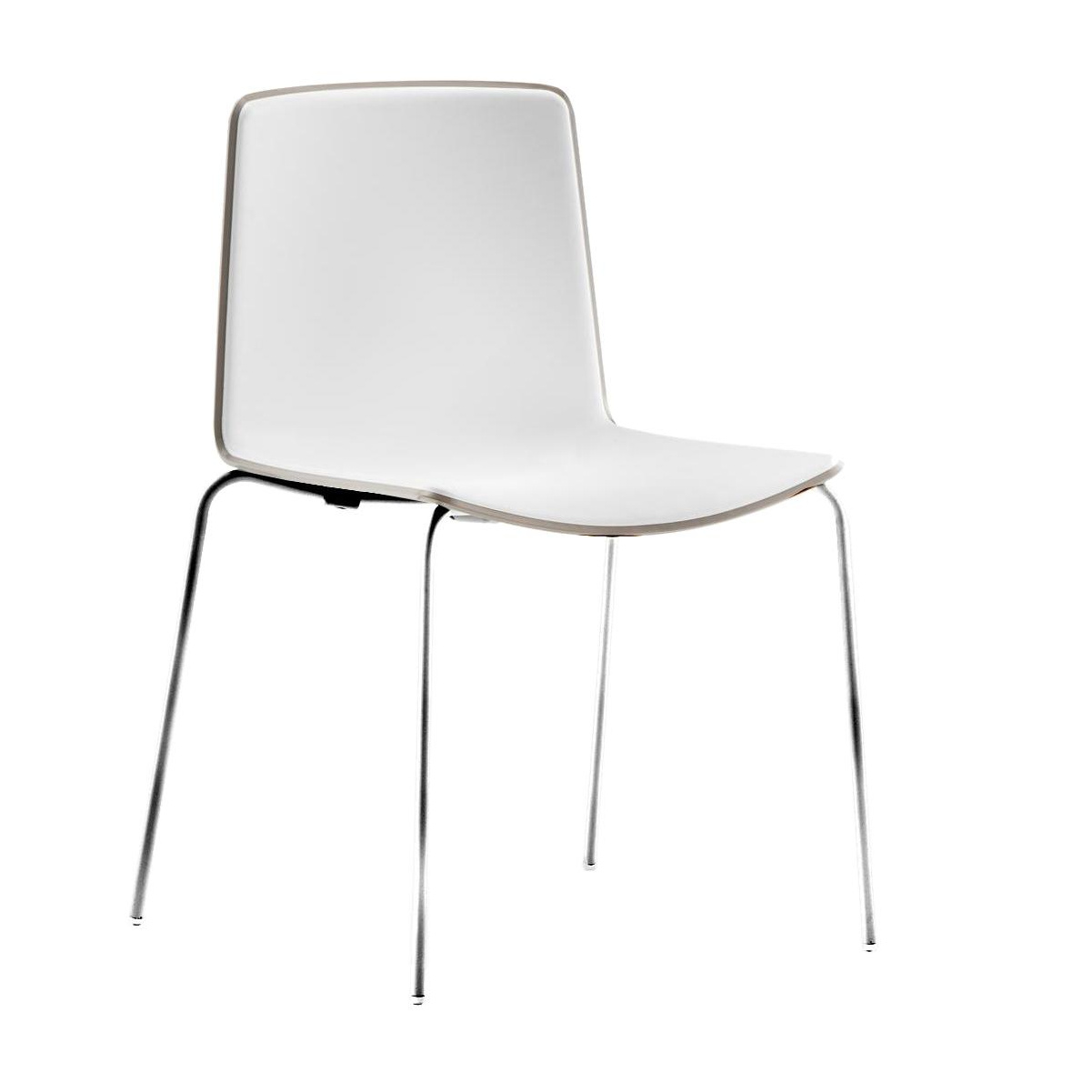 Pedrali - Tweet 890 Bi-Color Stuhl - beige/weiß/HxBxT 80.5x54x52.5cm/Gestell Stahl verchromt von Pedrali