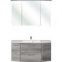 Saphir Badmöbel-Set "Quickset 2-teilig, Mineralmarmor-Waschtisch mit LED-Spiegelschrank", (2 St.) von Saphir